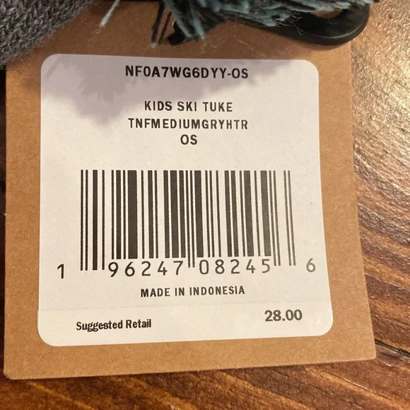 The North Face NWT kids ski tuke grey beanie - Picture 3 of 4